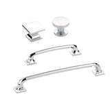 Polished Chrome "Milli" Square Cabinet Knobs and Drawer Pulls - Forge Hardware Studio