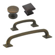 Rubbed Antique Bronze "Milli" Square Cabinet Knobs and Drawer Pulls - Forge Hardware Studio