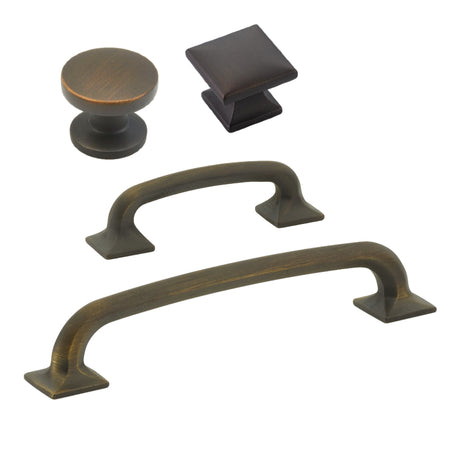 Rubbed Antique Bronze "Milli" Square Cabinet Knobs and Drawer Pulls - Forge Hardware Studio