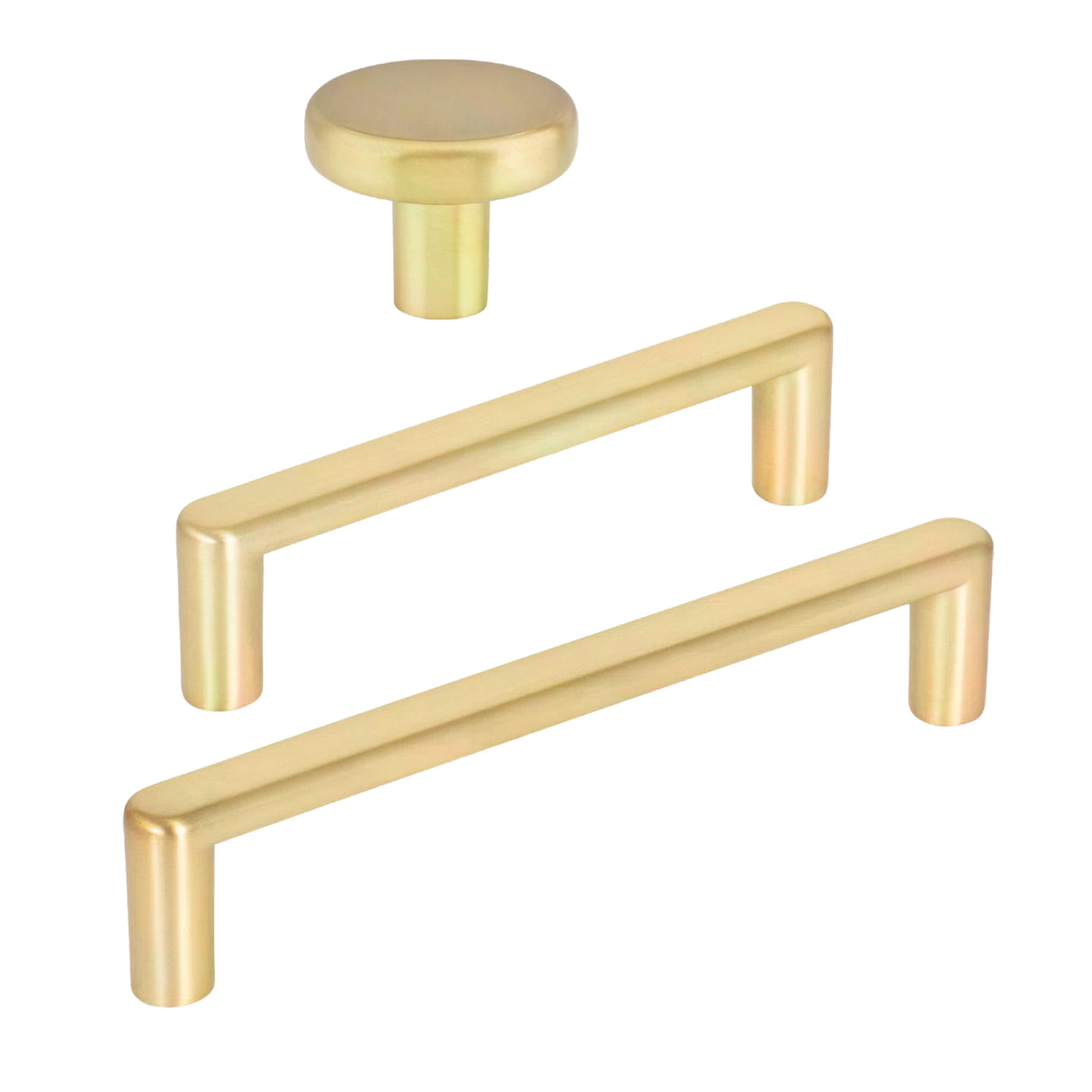 Brushed Gold "Charlie" Drawer Pulls and Cabinet Knobs