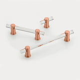 Satin Copper and Lucite "Gleam" Cabinet Knob and Drawer Pulls - Forge Hardware Studio