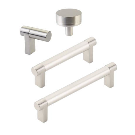 Satin Nickel "Smooth" Cabinet Knobs and Drawer Pulls - Forge Hardware Studio