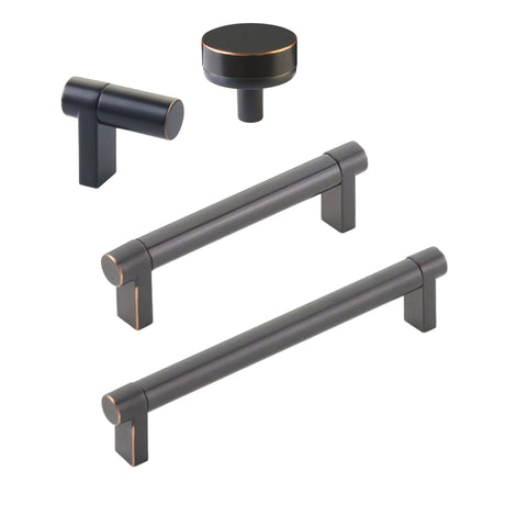 Smooth Oil Rubbed Bronze Cabinet Knobs and Drawer Pulls - Forge Hardware Studio