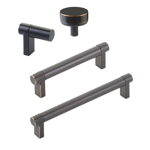 Smooth Oil Rubbed Bronze Cabinet Knobs and Drawer Pulls - Forge Hardware Studio