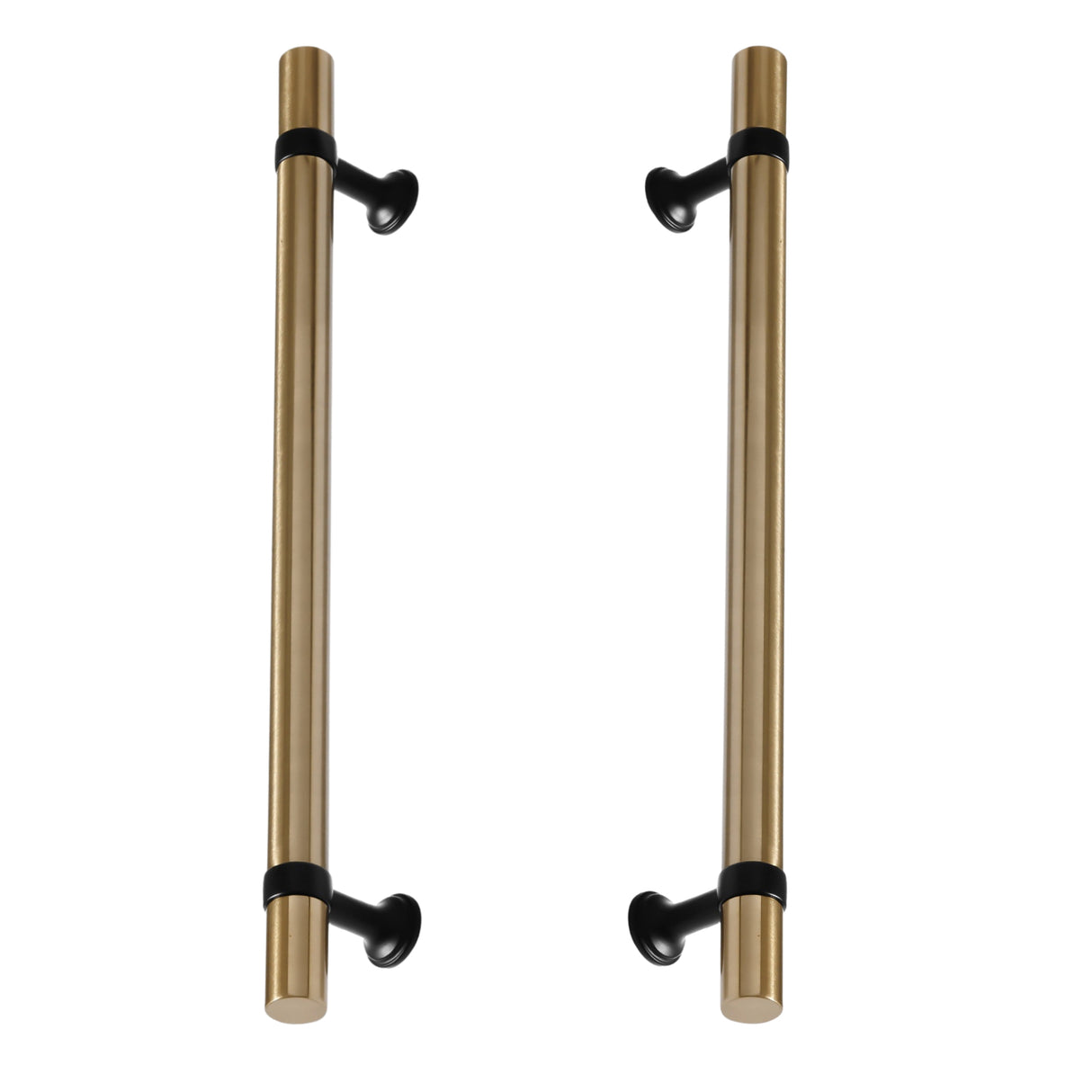 Matte Black and Champagne Bronze Smooth "Contemporary" Glass Shower Door Handles - Forge Hardware Studio