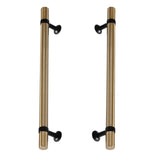 Matte Black and Champagne Bronze Smooth "Contemporary" Glass Shower Door Handles - Forge Hardware Studio