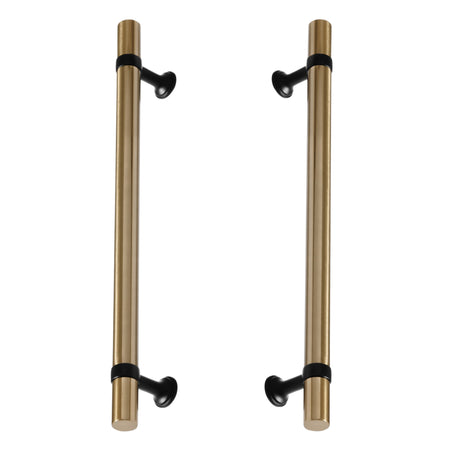 Matte Black and Champagne Bronze Smooth "Contemporary" Glass Shower Door Handles - Forge Hardware Studio
