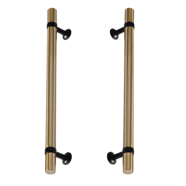 Matte Black and Champagne Bronze Smooth "Contemporary" Glass Shower Door Handles - Forge Hardware Studio