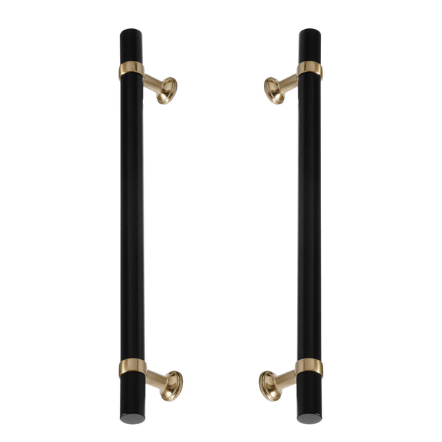 Champagne Bronze and Matte Black Smooth "Contemporary" Glass Shower Door Handles - Forge Hardware Studio