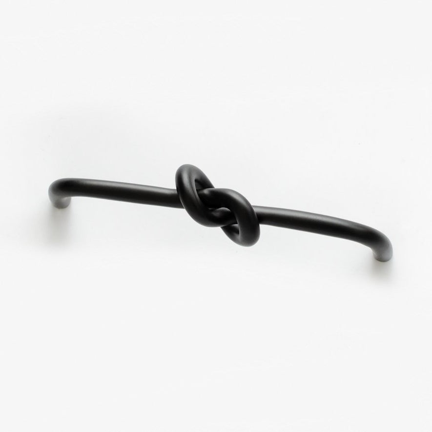 Matte Black "Knot" 5 in. Drawer Pull - Forge Hardware Studio