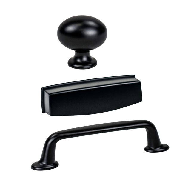 Matte Black "Bellamy" Cabinet Knob and Drawer Pulls - Forge Hardware Studio