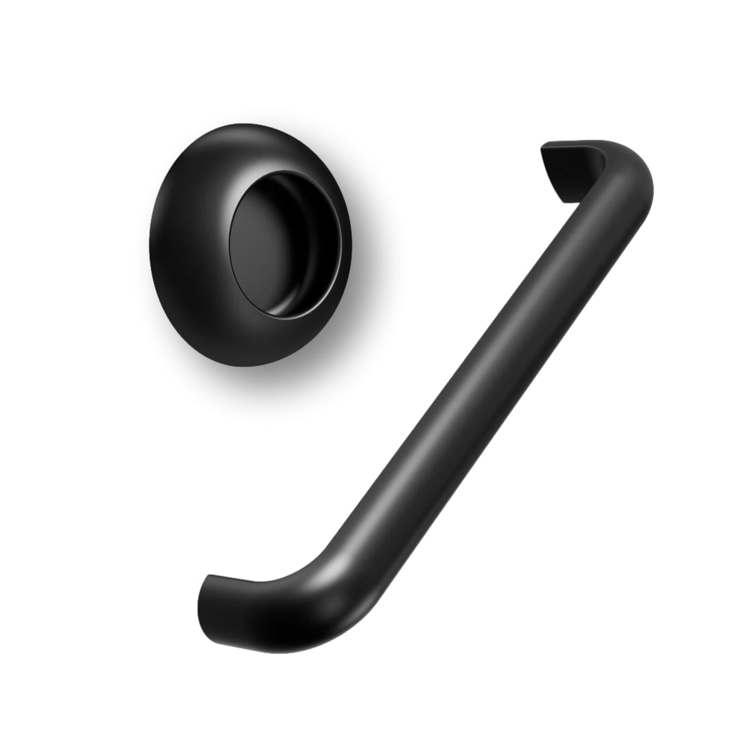 Matte Black "Vibe" Cup Knob and Drawer Pull - Forge Hardware Studio