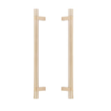 Smooth T-Bar Bronze Copper Glass Shower Door Handles - Forge Hardware Studio