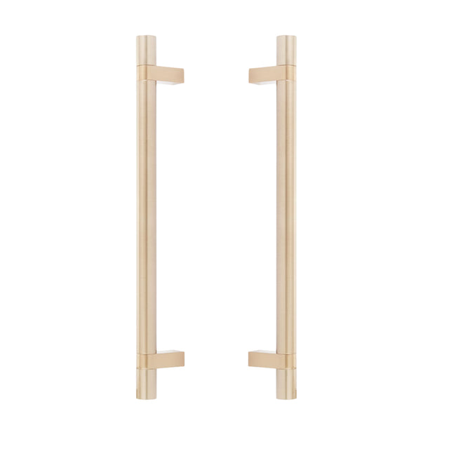 Smooth T-Bar Bronze Copper Glass Shower Door Handles - Forge Hardware Studio