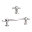 Brushed Nickel "Elodie" T-Knob and Drawer Pull - Forge Hardware Studio