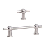 Brushed Nickel "Elodie" T-Knob and Drawer Pull - Forge Hardware Studio
