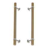 Satin Nickel and Champagne Bronze Smooth "Contemporary" Glass Shower Door Handles - Forge Hardware Studio