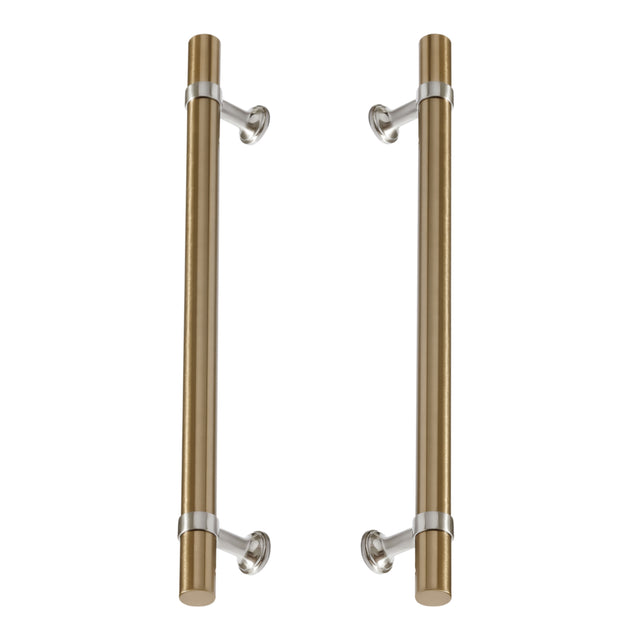 Satin Nickel and Champagne Bronze Smooth "Contemporary" Glass Shower Door Handles - Forge Hardware Studio