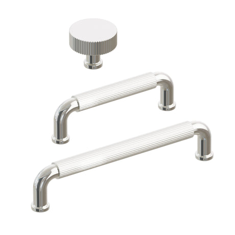 Polished Nickel "ES Fluted" Round Knobs and Drawer Pulls - Forge Hardware Studio