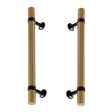Matte Black and Champagne Bronze Knurled "Contemporary" Glass Shower Door Handles - Forge Hardware Studio