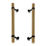 Matte Black and Champagne Bronze Knurled "Contemporary" Glass Shower Door Handles - Forge Hardware Studio