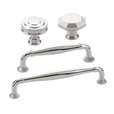Polished Nickel "Elite Geometric" Cabinet Knobs and Drawer Pulls - Forge Hardware Studio