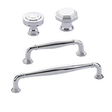 Polished Chrome "Elite Geometric" Cabinet Knobs and Drawer Pulls - Forge Hardware Studio