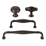 Transitional English Bronze "Perry" Cabinet Knobs and Drawer Pulls