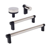 Smooth Polished Nickel and Black Cabinet Knobs and Drawer Pulls