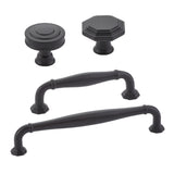 Matte Black "Elite Geometric" Cabinet Knobs and Drawer Pulls - Forge Hardware Studio