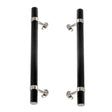 Polished Nickel and Matte Black Knurled "Contemporary" Glass Shower Door Handles - Forge Hardware Studio
