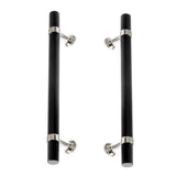 Polished Nickel and Matte Black Knurled "Contemporary" Glass Shower Door Handles - Forge Hardware Studio
