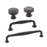 Oil Rubbed Bronze "Elite Geometric" Cabinet Knobs and Drawer Pulls - Forge Hardware Studio