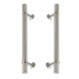 Satin Nickel Knurled "Contemporary" Glass Shower Door Handles - Forge Hardware Studio