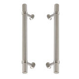 Satin Nickel Knurled "Contemporary" Glass Shower Door Handles - Forge Hardware Studio