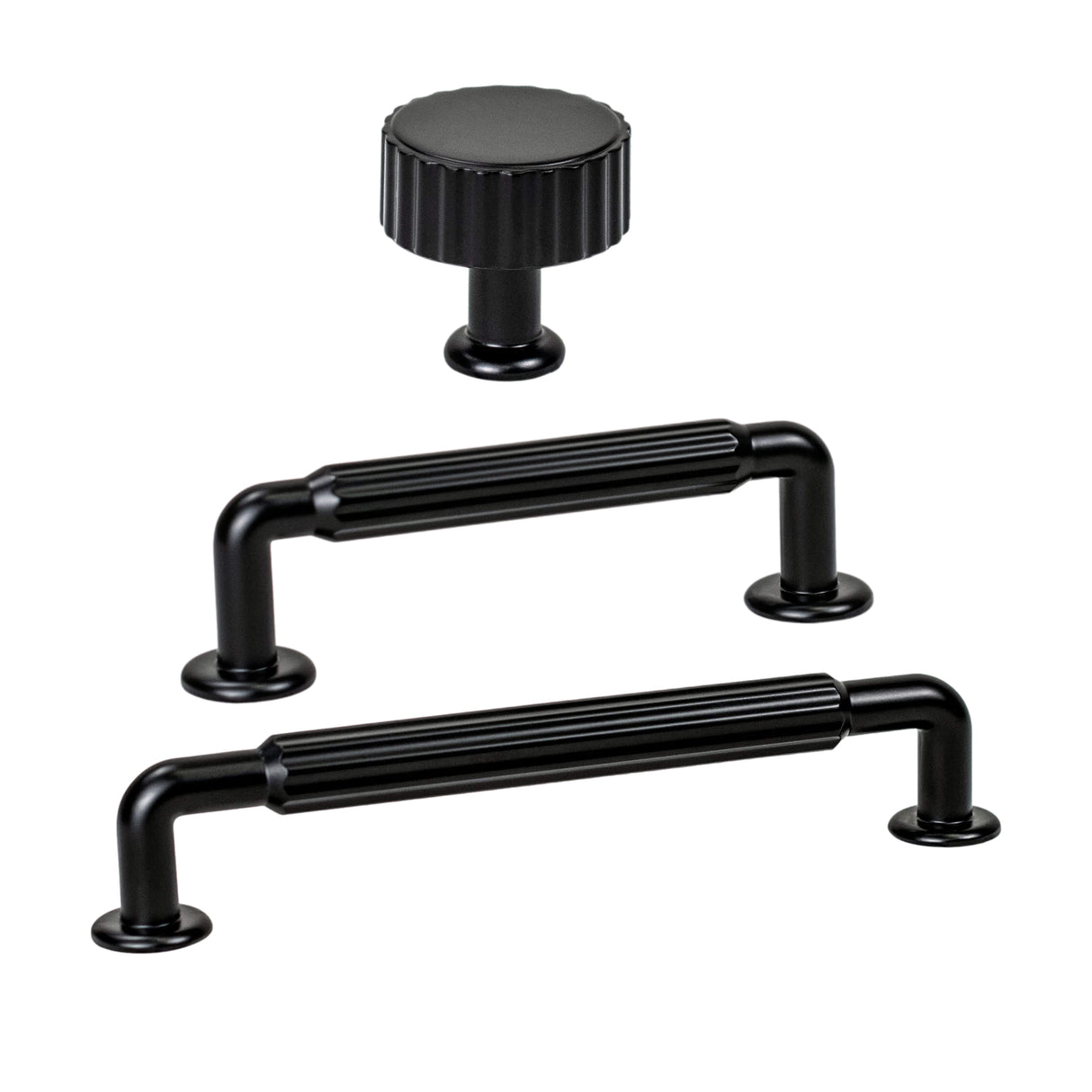 Matte Black "Canopy" Cabinet Knob and Drawer Pulls - Forge Hardware Studio