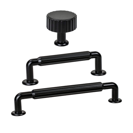 Matte Black "Canopy" Cabinet Knob and Drawer Pulls - Forge Hardware Studio