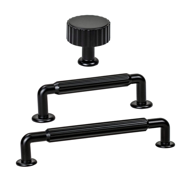 Matte Black "Canopy" Cabinet Knob and Drawer Pulls - Forge Hardware Studio