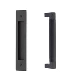 Door Flush Knurled "Helix" Pull and Handle Front and Back Hardware for Interior Doors - Forge Hardware Studio