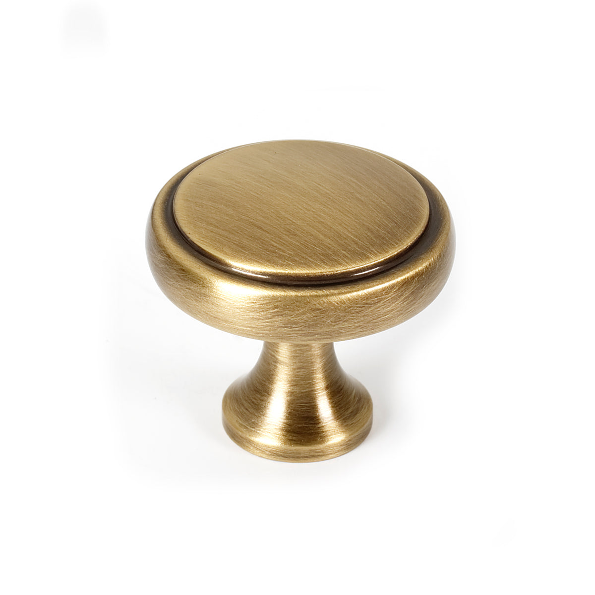Transitional Old Brass "Solace" Cabinet Knobs and Drawer Pulls