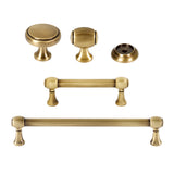 Transitional Old Brass "Solace" Cabinet Knobs and Drawer Pulls