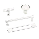 Polished Chrome Industrial Modern Pulls and Knob with Backplate - Forge Hardware Studio
