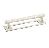 Satin Nickel Industrial Modern Pulls and Knob with Backplate - Forge Hardware Studio