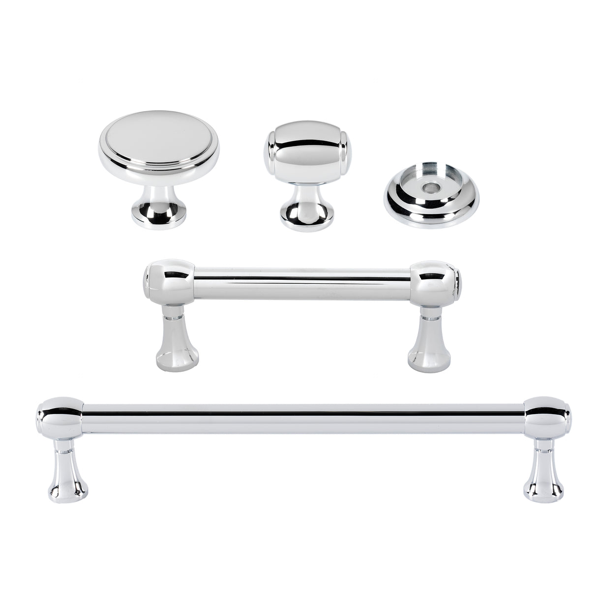 Polished Chrome "Solace" Cabinet Knobs and Drawer Pulls - Forge Hardware Studio