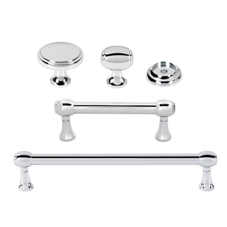 Polished Chrome "Solace" Cabinet Knobs and Drawer Pulls - Forge Hardware Studio