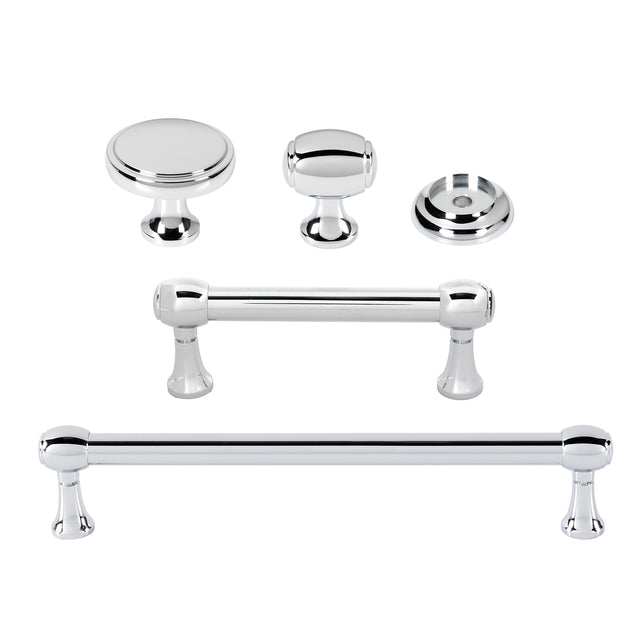 Polished Chrome "Solace" Cabinet Knobs and Drawer Pulls - Forge Hardware Studio