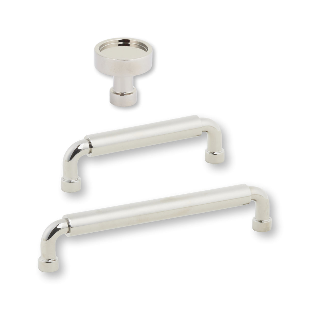 Polished Nickel "Nolan" Cabinet Knobs and Pulls Cabinet Hardware - Forge Hardware Studio
