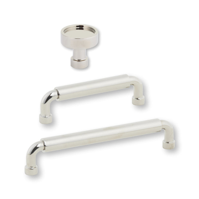 Polished Nickel "Nolan" Cabinet Knobs and Pulls Cabinet Hardware - Forge Hardware Studio