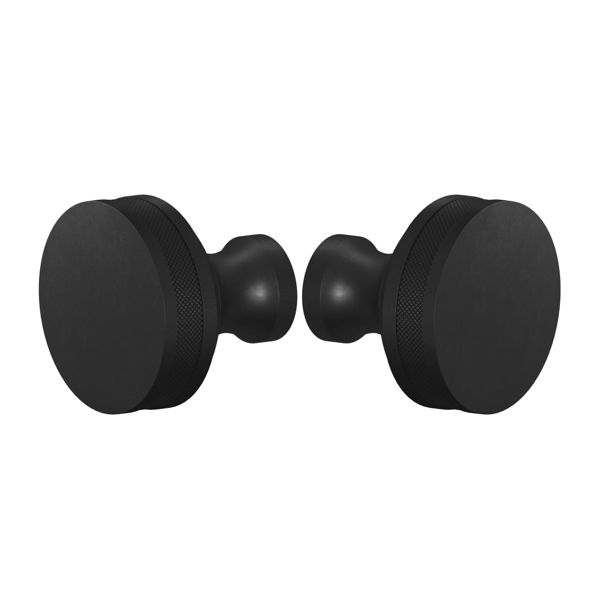 Matte Black "Knurled" Round Glass Shower Knob - Industry Hardware