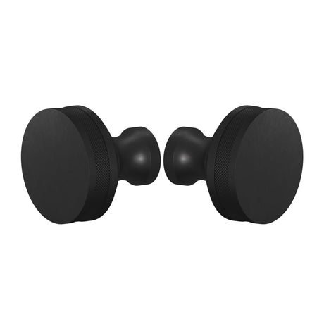 Matte Black "Knurled" Round Glass Shower Knob - Industry Hardware
